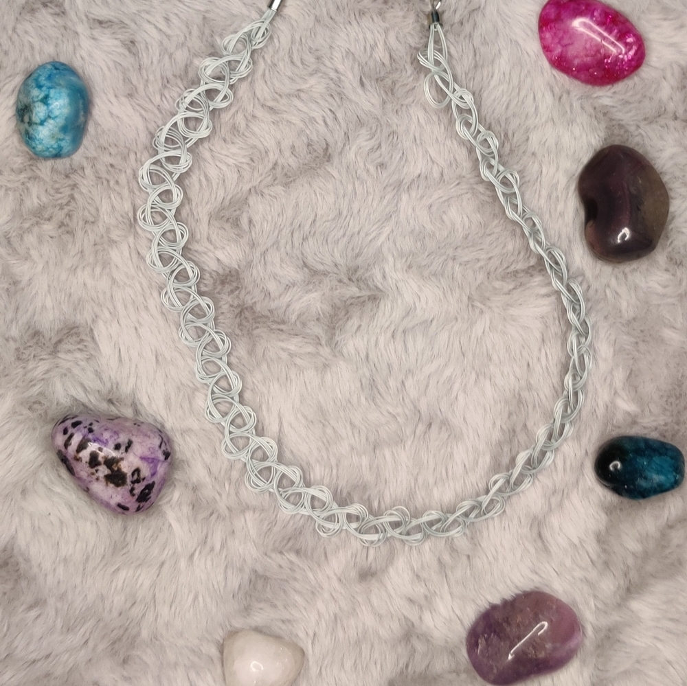 Baby blue choker